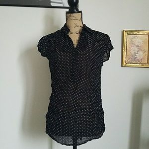Adorable sheer polka dot blouse